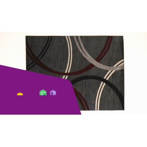 Ebern Designs Devonshire Abstract Gray/Black/Ivory Area Rug & Reviews Wayfair